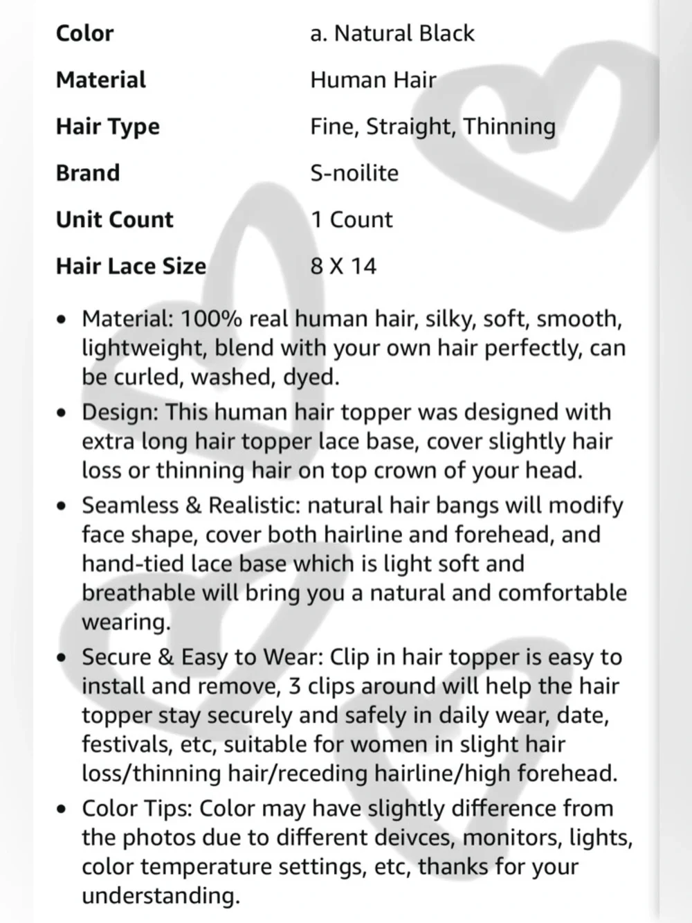 HUMAN HAIR Human Hair Topper w/ Air Bangs Lightweight Clip In